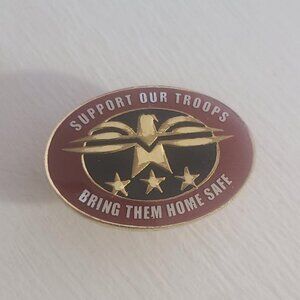 Support Our Troops Military Vintage Lapel Pin Tie Tack Brooch